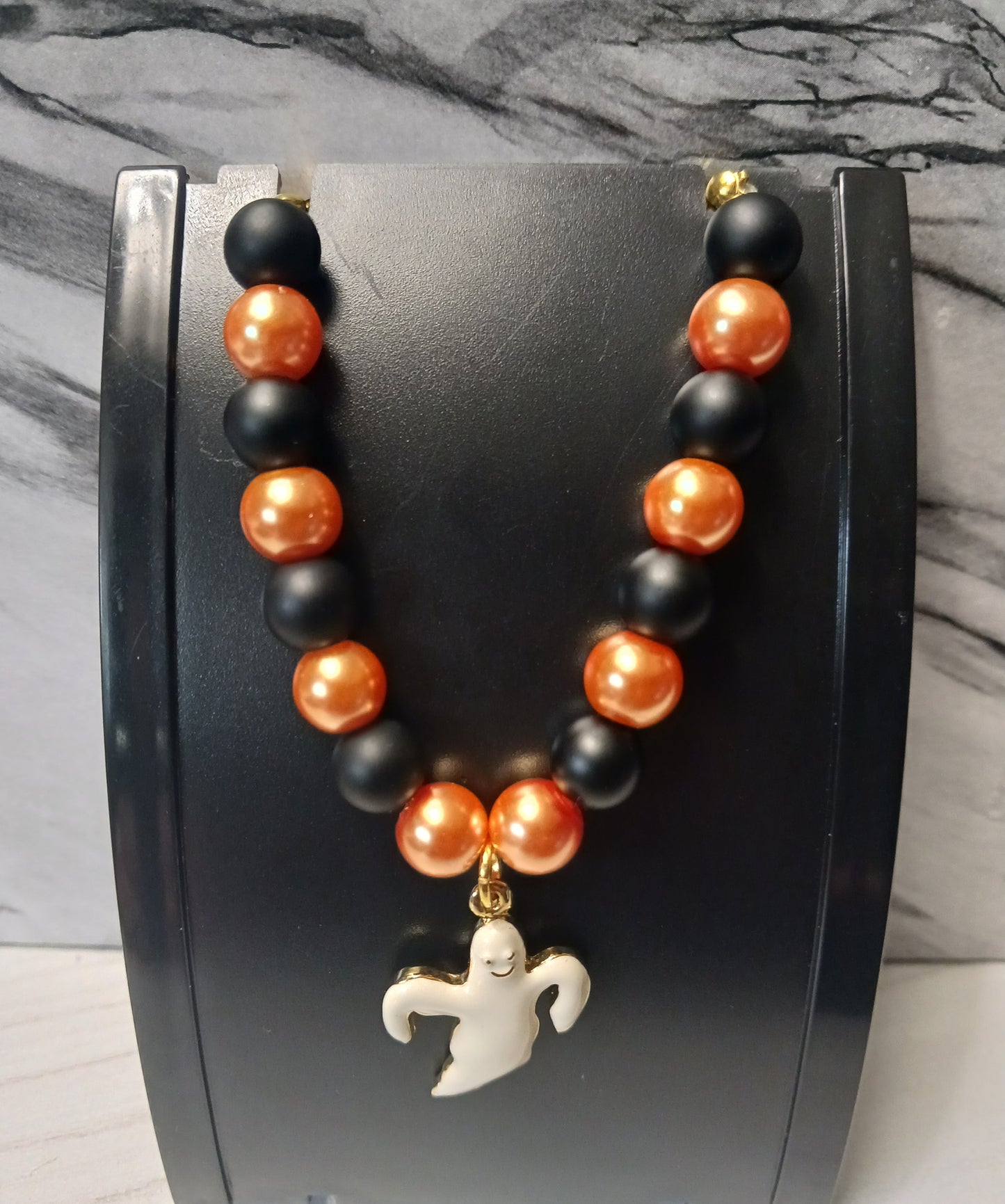 Halloween Ghost Orange/Black Bracelet