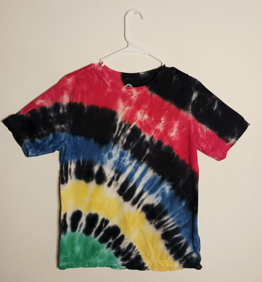 Black/Red/Blue/Yellow Size Kid's XXL (18) Tie Dye Shirt