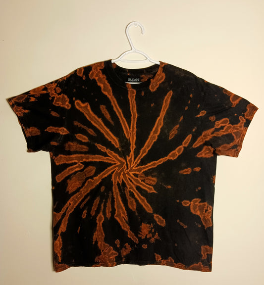 XL (46-48) Black/Orange Spiral Dyed Shirt #1