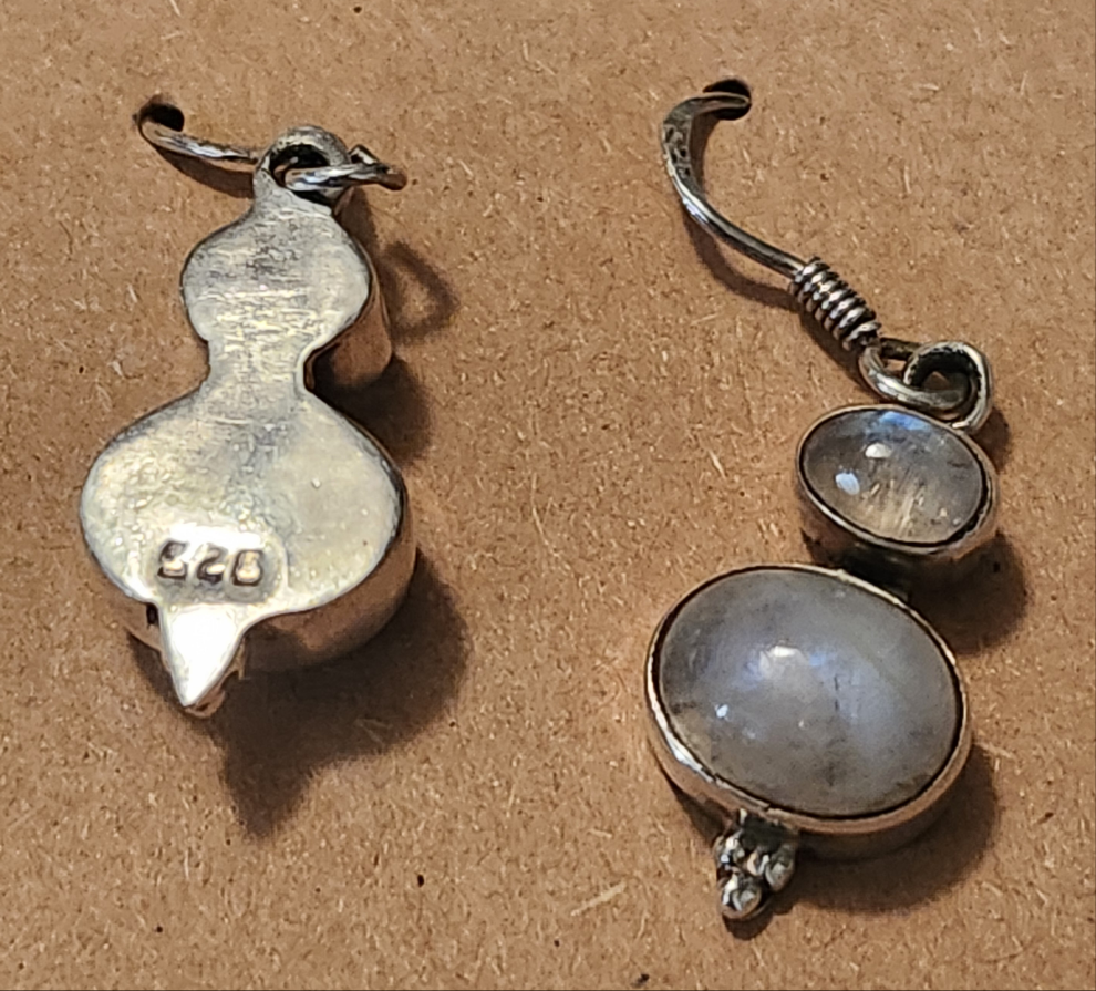 Sterling .925 Double Moonstone Earrings