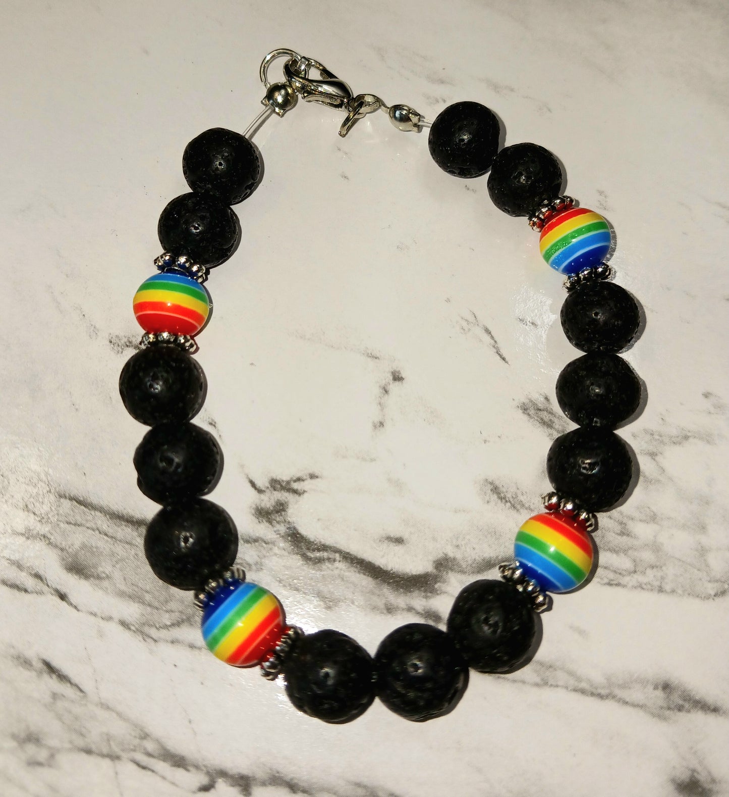 Black Lava and Rainbow Bracelet