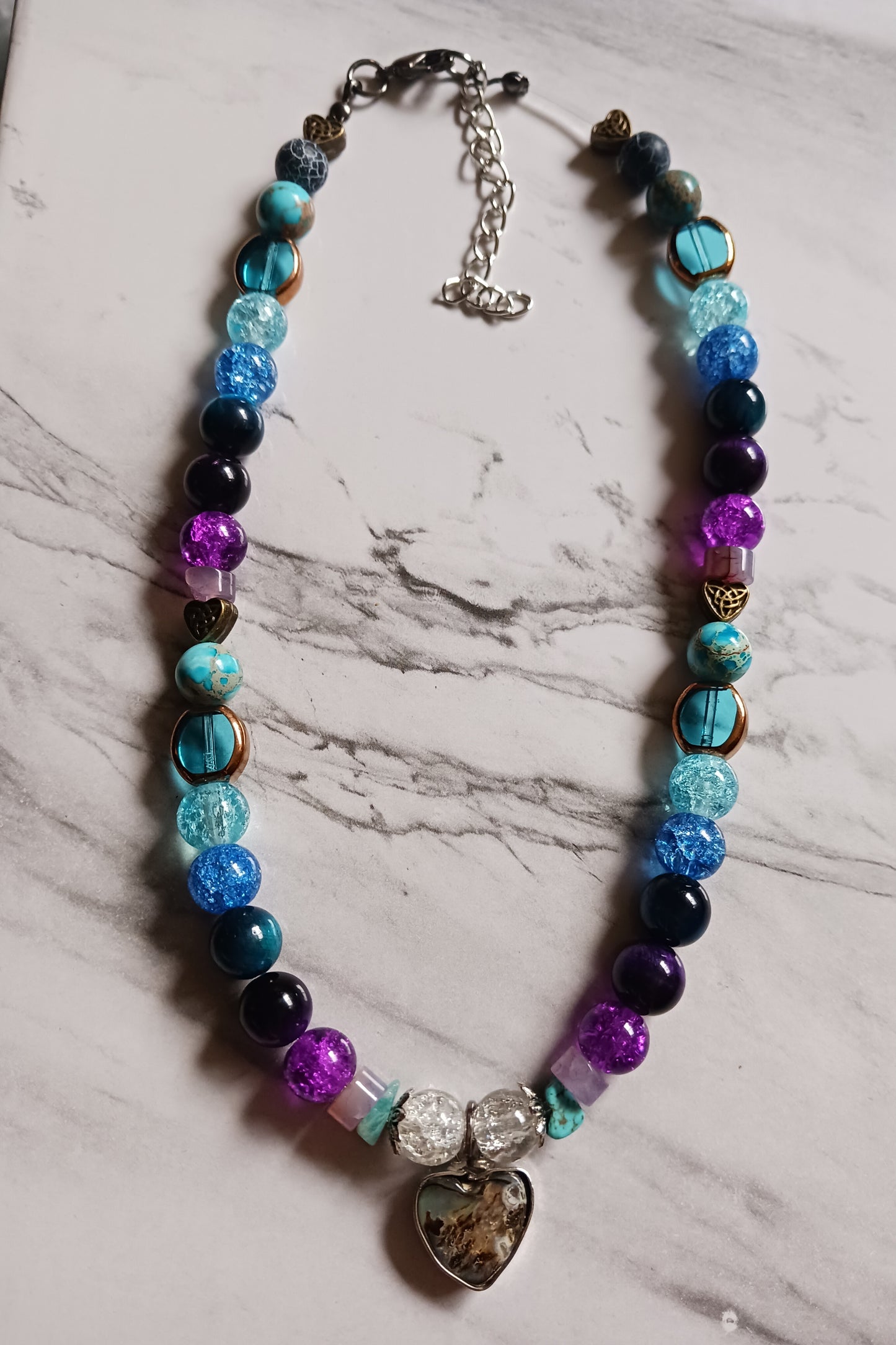 Blue and Purple Beaded Nacklace