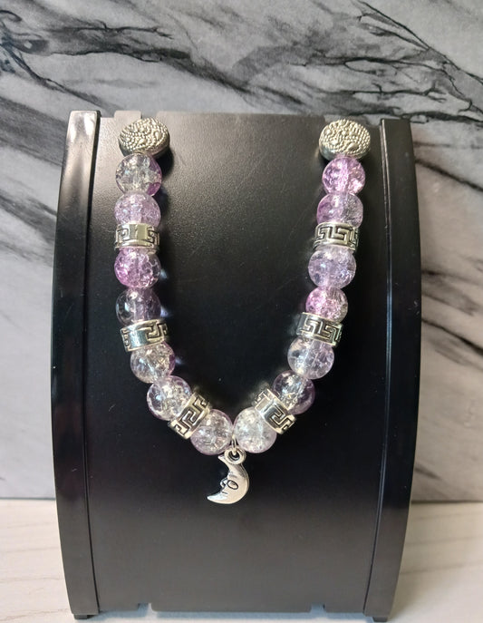 Light Purple Moon Charm Bracelet