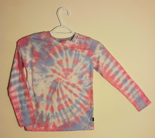 Pink/Blue Tie Dye Long Sleeve Kids Size 7 (XL)