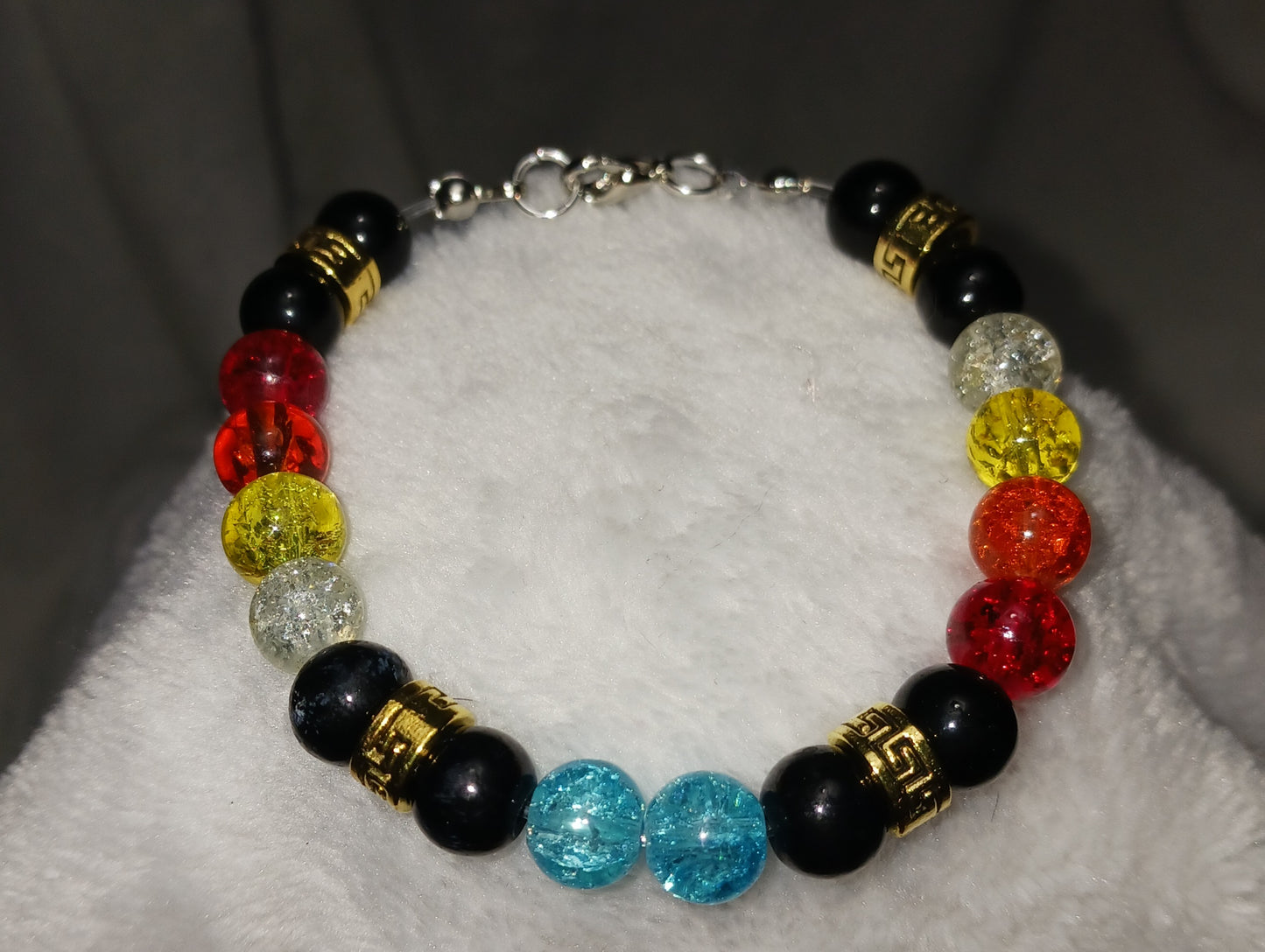 Ice Blue and Fire Color Bracelet